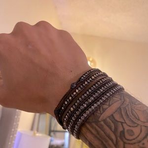 Chan Luu Leather Crystal Wrap Bracelet